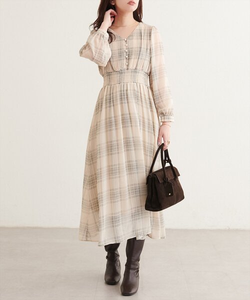 natural couture(ナチュラルクチュール)の「ピンタックプリーツお上品ワンピース(ワンピース・レディース・ブラック/チャコールグレー/ブラウン/ピンクベージュ/その他1/その他2/その他3/その他4・FREE)」の8枚目の写真