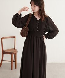 ピンタックプリーツお上品ワンピース