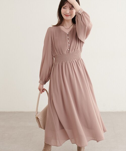 natural couture(ナチュラルクチュール)の「ピンタックプリーツお上品ワンピース(ワンピース・レディース・ブラック/チャコールグレー/ブラウン/ピンクベージュ/その他1/その他2/その他3/その他4・FREE)」の14枚目の写真