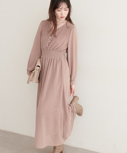 natural couture(ナチュラルクチュール)の「ピンタックプリーツお上品ワンピース(ワンピース・レディース・ブラック/チャコールグレー/ブラウン/ピンクベージュ/その他1/その他2/その他3/その他4・FREE)」の13枚目の写真