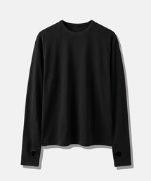 クロップドフィンガーホールロングスリーブTシャツ ブラック