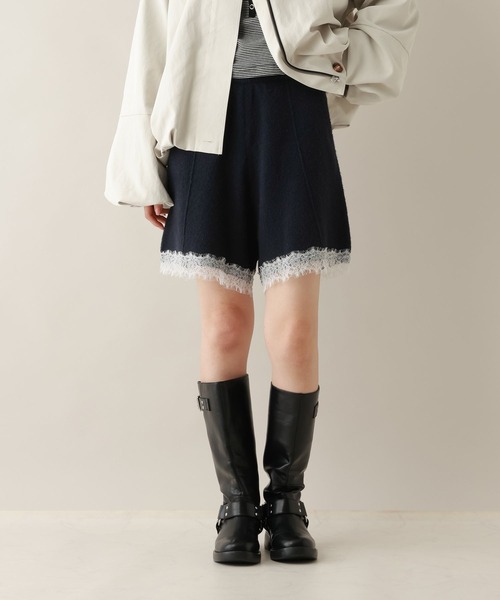 RAGEBLUE(レイジブルー)の「レースニットショートパンツ/セットアップ対応(その他パンツ・レディース・グレー系/ネイビー・FREE)」の2枚目の写真
