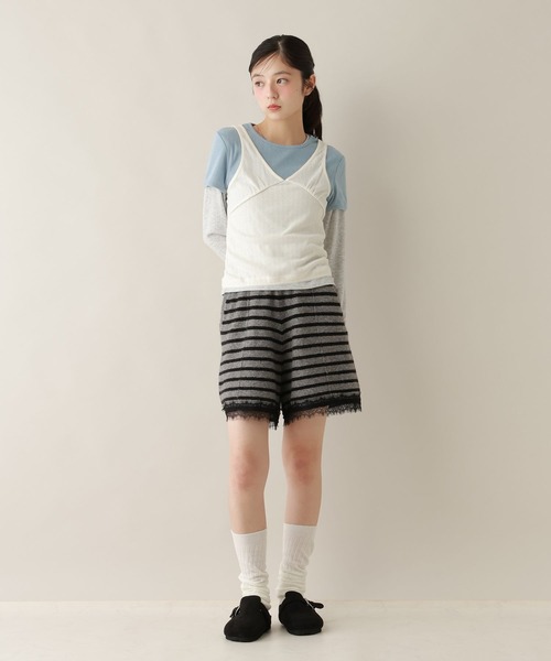 RAGEBLUE(レイジブルー)の「レースニットショートパンツ/セットアップ対応(その他パンツ・レディース・グレー系/ネイビー・FREE)」の3枚目の写真