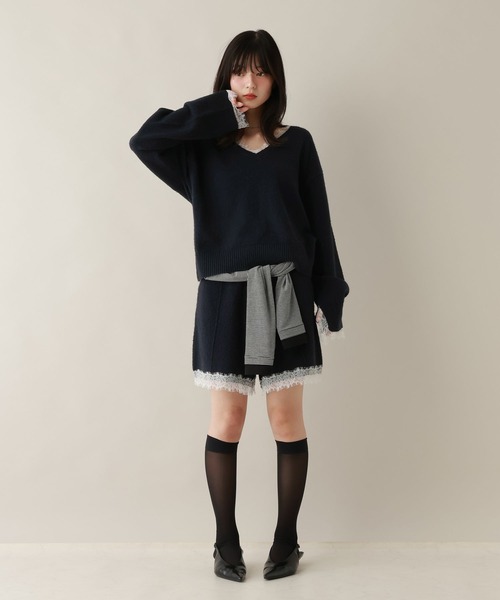 RAGEBLUE(レイジブルー)の「レースニットショートパンツ/セットアップ対応(その他パンツ・レディース・グレー系/ネイビー・FREE)」の12枚目の写真