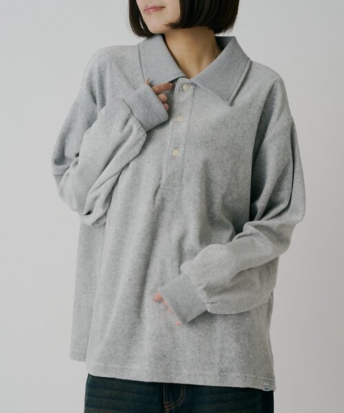 goocy(グーシー)の「【DISCUS】ベロアラグビーシャツ(シャツ/ブラウス・レディース・グレー/ブラウン/ブラック・MEDIUM/LARGE)」の2枚目の写真