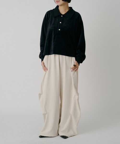 goocy(グーシー)の「【DISCUS】ベロアラグビーシャツ(シャツ/ブラウス・レディース・グレー/ブラウン/ブラック・MEDIUM/LARGE)」の7枚目の写真