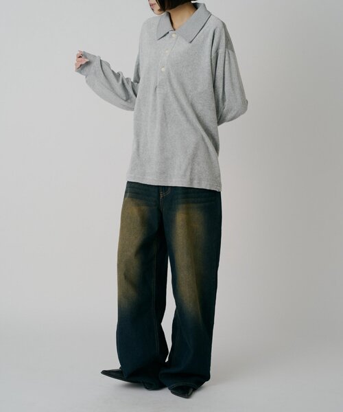 goocy(グーシー)の「【DISCUS】ベロアラグビーシャツ(シャツ/ブラウス・レディース・グレー/ブラウン/ブラック・MEDIUM/LARGE)」の12枚目の写真