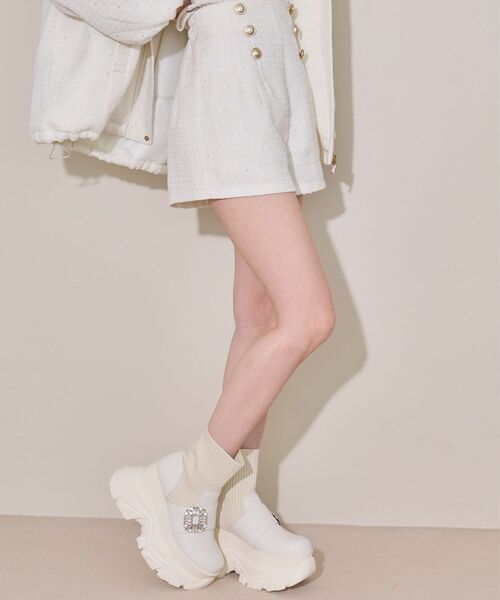 MAJESTIC LEGON(マジェスティックレゴン)の「ダブルボタンツイードショートパンツ(その他パンツ・レディース・ブラック/ピンク/アイボリー・MEDIUM)」の14枚目の写真