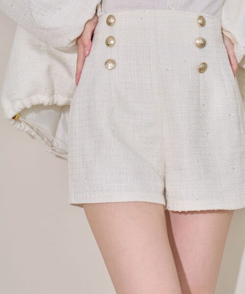 MAJESTIC LEGON(マジェスティックレゴン)の「ダブルボタンツイードショートパンツ(その他パンツ・レディース・ブラック/ピンク/アイボリー・MEDIUM)」の16枚目の写真