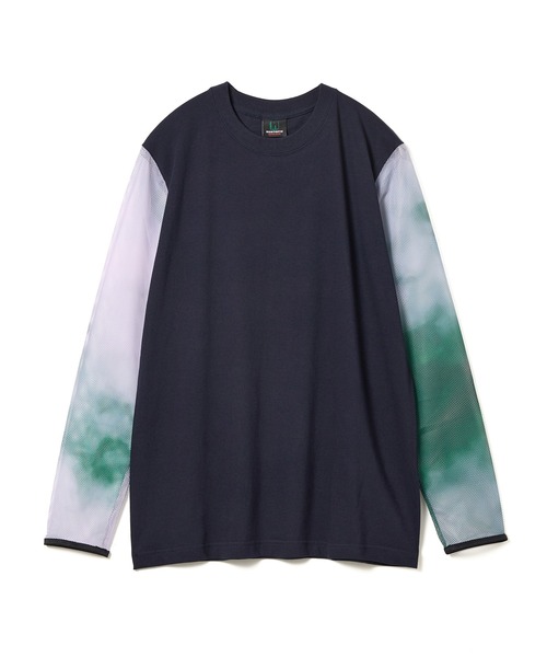 NON TOKYO（ノントーキョー）の「PRINT MESH SLEEVE C/S（Tシャツ/カットソー・レディース・ネイビー系/ブラック×ピンク・FREE）」の9枚目の写真