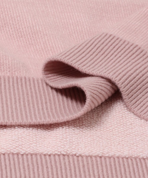 ATON(エイトン)の「ATON CREW-NECK SWEATER(ニット/セーター・メンズ・チャコールグレー/ピンク・4/6)」の4枚目の写真