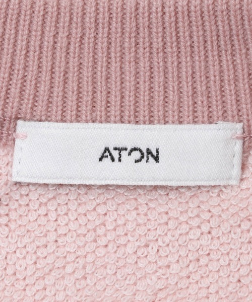 ATON(エイトン)の「ATON CREW-NECK SWEATER(ニット/セーター・メンズ・チャコールグレー/ピンク・4/6)」の5枚目の写真