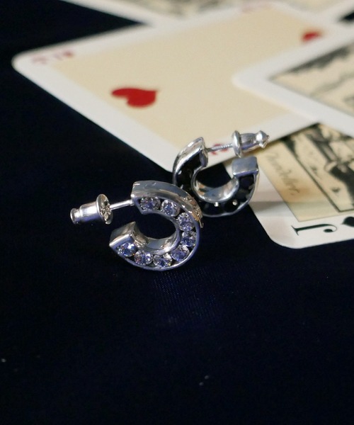 ジルコニア埋め込みフープピアス（ピアス（片耳用））｜e.m.（イーエム