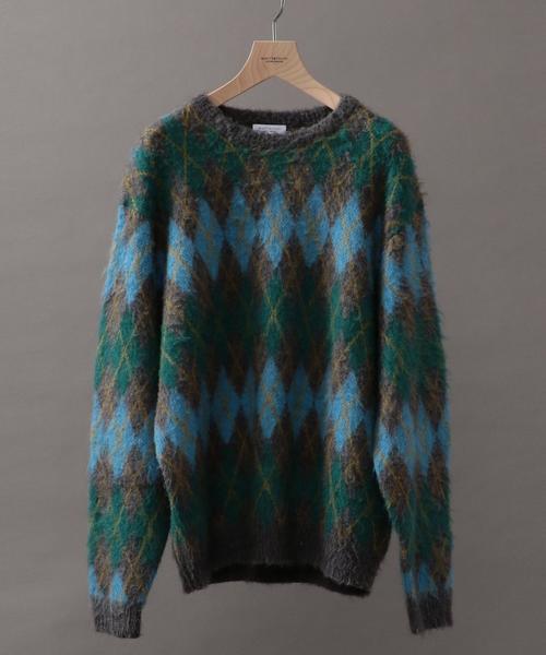 BEAUTY&YOUTH UNITED ARROWS（ビューティーアンドユースユナイテッドアローズ）の「BY ∴ アーガイル シャギー ニット◆（ニット/セーター・メンズ・グレー/ダークグレー・LARGE/MEDIUM/SMALL/X-LARGE）」の3枚目の写真