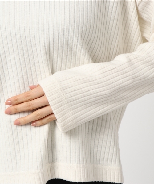 VENCEEXCHANGE（ヴァンスエクスチェンジ）の「リブ起毛両Ｖプルオーバー（ニット/セーター・レディース・ピンク/オフホワイト/ブラック・MEDIUM）」の8枚目の写真