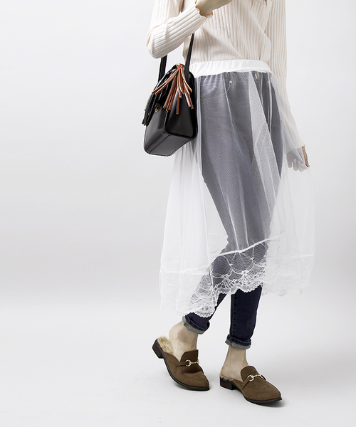 WEGO（ウィゴー）の「WEGO/シアーチュールスカート（スカート・レディース・ピンク/ホワイト/ブラック・FREE）」の15枚目の写真