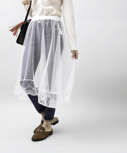 WEGO（ウィゴー）の「WEGO/シアーチュールスカート（スカート・レディース・ピンク/ホワイト/ブラック・FREE）」の17枚目の写真