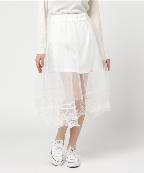 WEGO（ウィゴー）の「WEGO/シアーチュールスカート（スカート・レディース・ピンク/ホワイト/ブラック・FREE）」の11枚目の写真