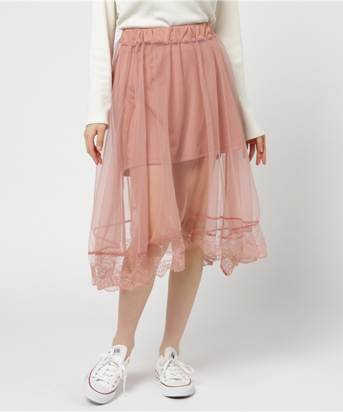 WEGO（ウィゴー）の「WEGO/シアーチュールスカート（スカート・レディース・ピンク/ホワイト/ブラック・FREE）」の12枚目の写真