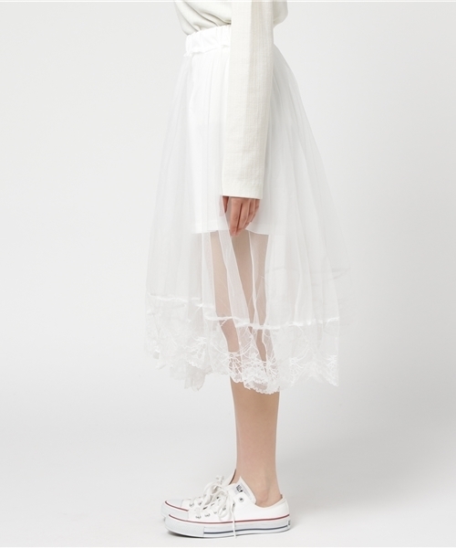 WEGO（ウィゴー）の「WEGO/シアーチュールスカート（スカート・レディース・ピンク/ホワイト/ブラック・FREE）」の5枚目の写真