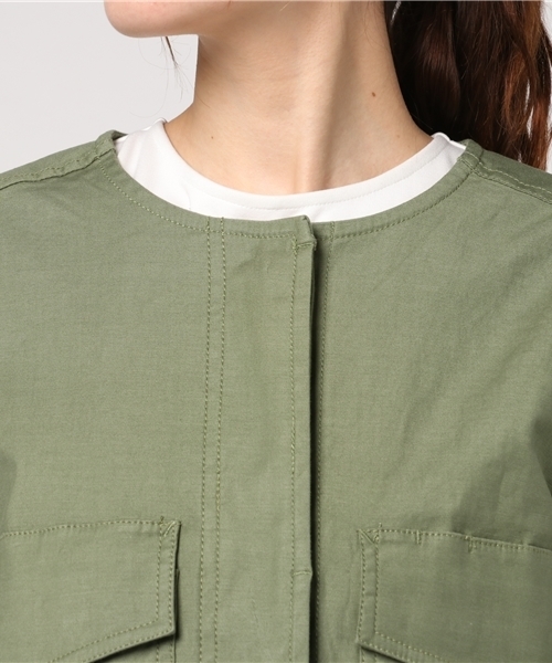 LBC(エルビーシー)の「バックサテンミリタリーブルゾン (ブルゾン・レディース・ベージュ/オリーブ・LARGE/MEDIUM)」の6枚目の写真