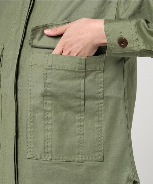 LBC(エルビーシー)の「バックサテンミリタリーブルゾン (ブルゾン・レディース・ベージュ/オリーブ・LARGE/MEDIUM)」の8枚目の写真