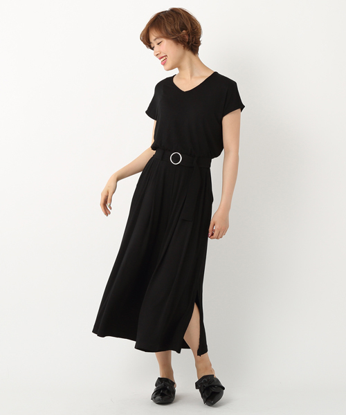 UNRELISH（アンレリッシュ）の「サイドスリットロンパース（ワンピース・レディース・カーキ/オレンジ/ブラック・MEDIUM）」の2枚目の写真