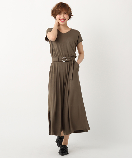 UNRELISH（アンレリッシュ）の「サイドスリットロンパース（ワンピース・レディース・カーキ/オレンジ/ブラック・MEDIUM）」の11枚目の写真