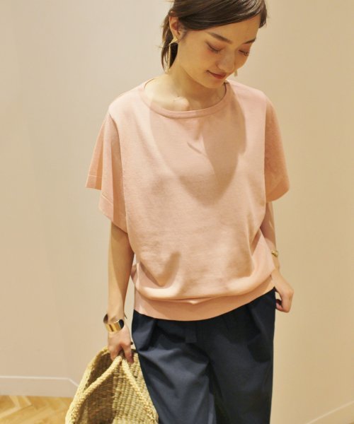 FIGARO Paris(フィガロパリ)の「LOREL 半袖プルオーバー◆(ニット/セーター・レディース・ブラック/ホワイト/ピンク・FREE)」の1枚目の写真