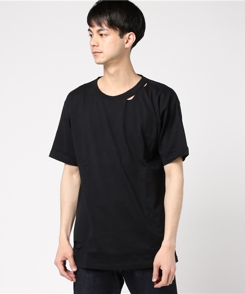Azul By Moussy アズールバイマウジー の ダメージクルーネック半袖t Tシャツ カットソー Wear