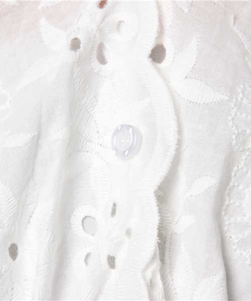 MERLOT（メルロー）の「パンチングフラワー刺繍ウエストギャザーブラウス1170（シャツ/ブラウス・レディース・ブラック/イエロー/オフホワイト/パープル・FREE）」の20枚目の写真