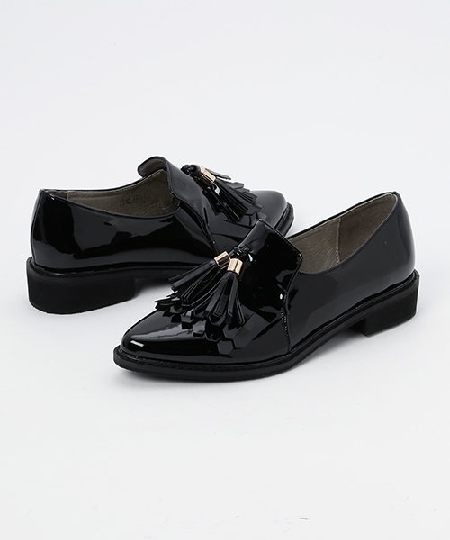 ORiental TRaffic（オリエンタルトラフィック）の「SPECIAL PRICE★ダブルフリンジシューズ★7310（パンプス・レディース・ネイビー/ブラック/ベージュ・40/41/39/35/37/34/36/38/42/33/43）」の2枚目の写真