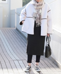 reca | Vネックタイプ追加！ふんわり暖か裏起毛楽ちんオシャレ◇スウェットロング丈ワンピース (ワンピース)