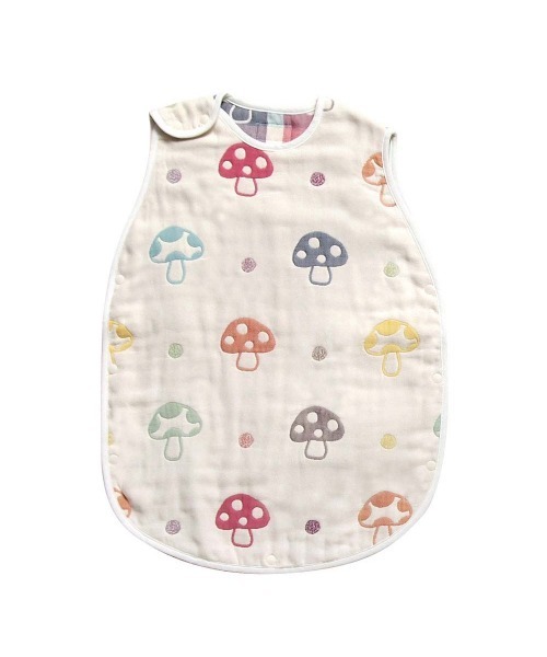 Hoppetta(ホッペッタ)の「【Hoppetta(ホッペッタ)】champignon(シャンピニオン)ふくふくガーゼ(6重ガーゼ)スリーパー(トドラーサイズ)(ベビーパジャマ/スリーパー・キッズ・ホワイト・ONE SIZE)」の3枚目の写真