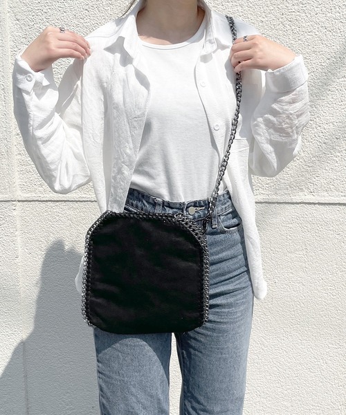 shopnikoniko(ショップニコニコ)の「2wayチェーンショルダーバッグ(ショルダーバッグ)」|ブラック