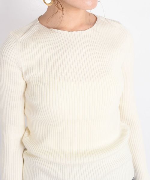 SHIPS（シップス）の「ウールリブプルオーバー◇（ニット/セーター・レディース・ブラック/ベージュ/パープル/イエロー/オフホワイト/ブルー/ピンク・ONE SIZE）」の15枚目の写真