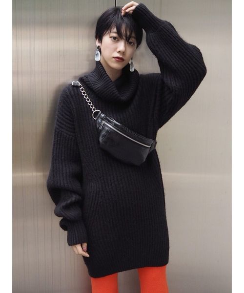 MURUA(ムルーア)の「オフタートルミニワンピース(ワンピース・レディース・ブラック/オレンジ/その他1・FREE)」の2枚目の写真