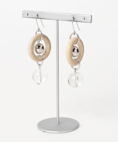 tone(トーン)の「【Naora】wood silverピアス(ピアス(両耳用)・レディース・シルバー系その他・FREE)」の1枚目の写真