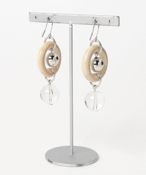 tone(トーン)の「【Naora】wood silverピアス(ピアス(両耳用)・レディース・シルバー系その他・FREE)」の2枚目の写真