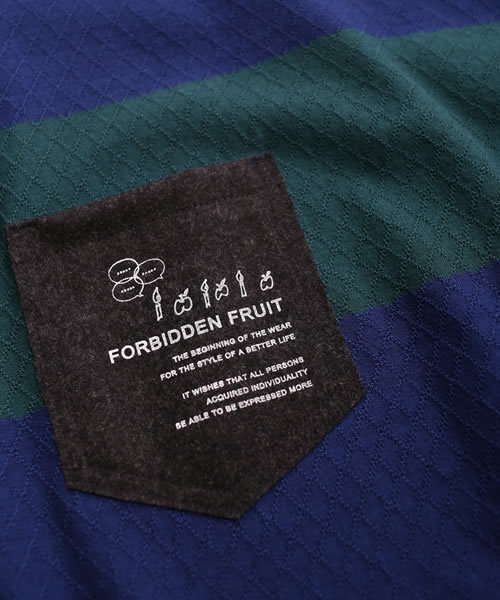 SHAREEF(シャリーフ)の「BORDER JQ DOLMAN L/S ◆(Tシャツ/カットソー・メンズ・ホワイト×ブラック/グリーン系その他/レッド系その他・1/2)」の9枚目の写真