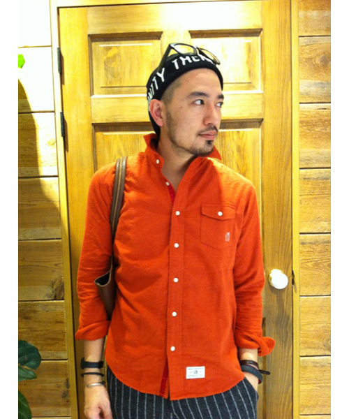 CIAOPANIC TYPY（チャオパニックティピー）の「起毛フランネルシャツ（シャツ/ブラウス・メンズ・オレンジ/ブルー/ホワイト/ブラック/その他20/その他17/アイボリー/マスタード/グレー/ネイビー・MEDIUM/SMALL/LARGE）」の9枚目の写真