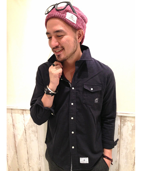 CIAOPANIC TYPY（チャオパニックティピー）の「起毛フランネルシャツ（シャツ/ブラウス・メンズ・オレンジ/ブルー/ホワイト/ブラック/その他20/その他17/アイボリー/マスタード/グレー/ネイビー・MEDIUM/SMALL/LARGE）」の4枚目の写真