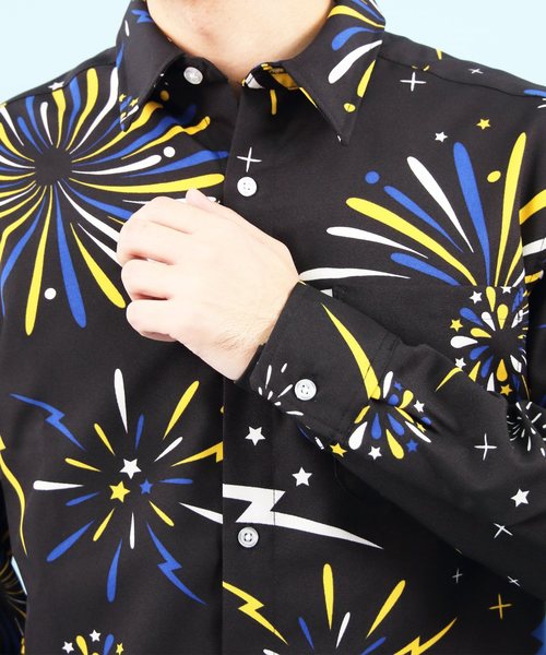 8(eight)(エイト)の「花火柄 長袖シャツ(シャツ/ブラウス・メンズ・ブラック/ホワイト/マルチ・MEDIUM/LARGE/X-LARGE)」の20枚目の写真