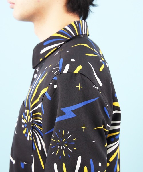 8(eight)(エイト)の「花火柄 長袖シャツ(シャツ/ブラウス・メンズ・ブラック/ホワイト/マルチ・MEDIUM/LARGE/X-LARGE)」の15枚目の写真