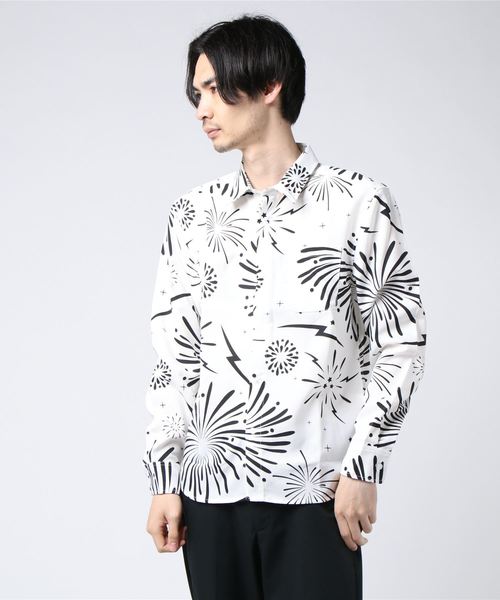 8(eight)(エイト)の「花火柄 長袖シャツ(シャツ/ブラウス・メンズ・ブラック/ホワイト/マルチ・MEDIUM/LARGE/X-LARGE)」の10枚目の写真