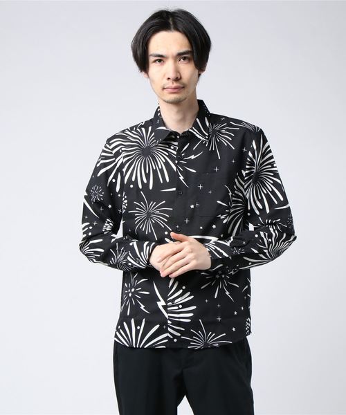 8(eight)(エイト)の「花火柄 長袖シャツ(シャツ/ブラウス・メンズ・ブラック/ホワイト/マルチ・MEDIUM/LARGE/X-LARGE)」の9枚目の写真
