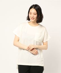 AMERICAN HOLIC | EASE BULE 前後差半袖ポケ付チュニック(Tシャツ/カットソー)