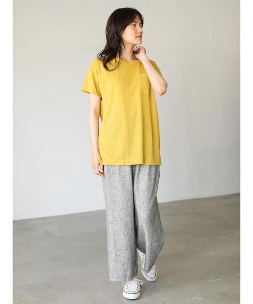 AMERICAN HOLIC（アメリカンホリック）の「EASE BULE 前後差半袖ポケ付チュニック＊（Tシャツ/カットソー・レディース・オフホワイト/ブラック/マスタード/ブルー・FREE）」の19枚目の写真