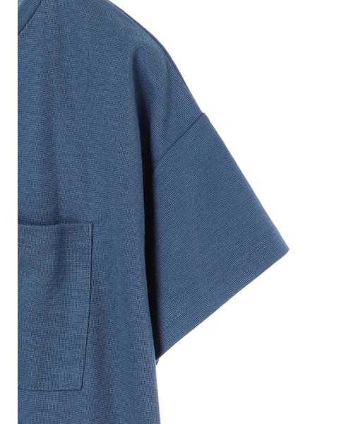 AMERICAN HOLIC（アメリカンホリック）の「EASE BULE 前後差半袖ポケ付チュニック＊（Tシャツ/カットソー・レディース・オフホワイト/ブラック/マスタード/ブルー・FREE）」の20枚目の写真