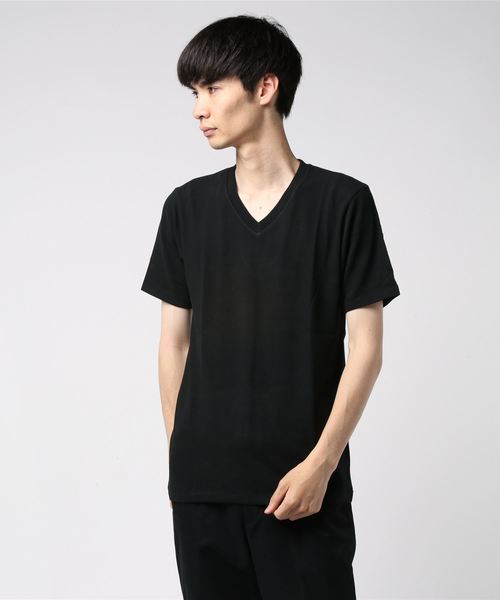 Hub&Spoke(ハブアンドスポーク)の「ベア天竺VネックTシャツ(Tシャツ/カットソー・メンズ・ブラック/ネイビー・MEDIUM/LARGE/X-LARGE)」の4枚目の写真